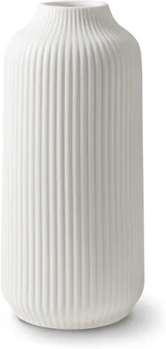 flature Jarrón de cerámica en estilo nórdico, Decovase para hierba de las pampas como decoración bohemia, jarrón blanco mate de 8 pulgadas para
