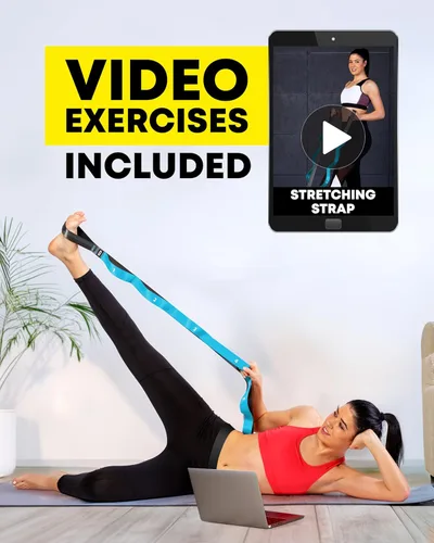 Miniatura 9 de Correa elástica con bucles, banda elástica no elástica para terapia física, correa de yoga para equipo de estiramiento, bandas elásticas