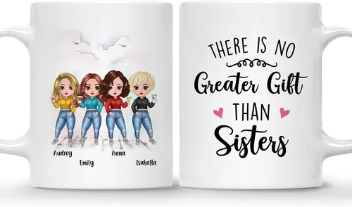 Miniatura 28 de GOSSBY Taza personalizada (2 Sisters) ¡Aparentemente somos problemas cuando estamos juntos, quién sabía! Taza personalizada para mejor amiga