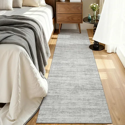 Miniatura 6 de Alfombras para pasillos antideslizantes 2x8, alfombra de pasillo moderna lavable para entrada, alfombra de piso suave resistente a manchas para Gris