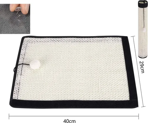 Miniatura 5 de Alfombrilla rascador de sisal natural para gatos y protectores de muebles, alfombrilla rascador para gatos, para sofá, silla y alfombras de pared