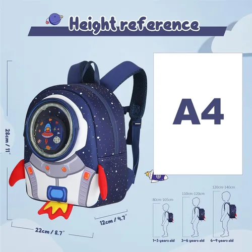 Miniatura 3 de yisibo Mochila para niños con correa de seguridad, mochila antipérdida para niños y niñas