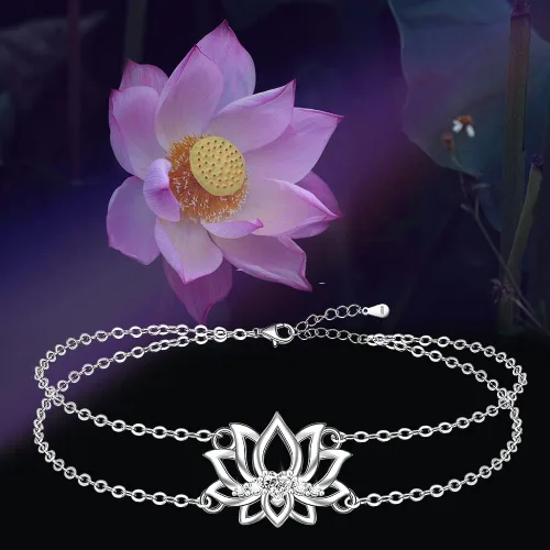 Miniatura 5 de Chakra Anklets Pineapple Lotus Flower Flamingo Ankle Bracelet Sea Turtle for Women 925 Sterling Silver Jewelry Birthday Gifts