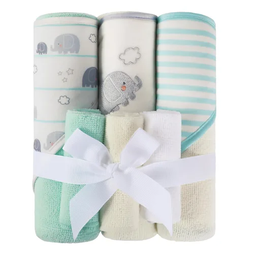 Miniatura 8 de Softan Juego de 6 toallas y paños con capucha para bebé, 28 x 28 pulgadas, ultra suaves y absorbentes, para recién nacidos, niños y niñas