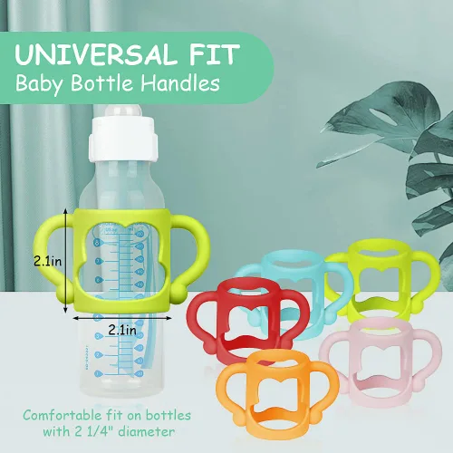 Miniatura 2 de Aolso Asas de silicona para biberón, 2 asas de botella para botellas estrechas de Dr. Brown, asas de fácil agarre para sostener el biberón, asa