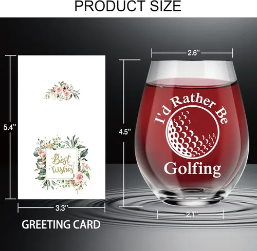 Miniatura 2 de AGMDESIGN I'd Rather Be Golf - Divertida copa de vino con caja de regalo, accesorios de golf para hombres y mujeres, regalos de Navidad, cumpleaños