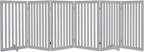Miniatura 26 de unipaws Puerta para mascotas de pie libre de 24 pulgadas de alto para perros y gatos, puertas de madera para puerta, escaleras, valla plegable
