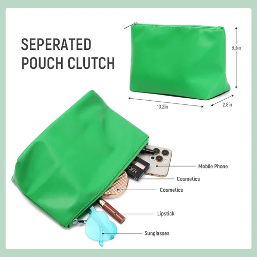 Miniatura 5 de Ynport Bolso de mano tejido para mujer, grande, de verano, para la playa, estilo hobo, a la moda, hecho a mano, con asa superior, con bolso de mano