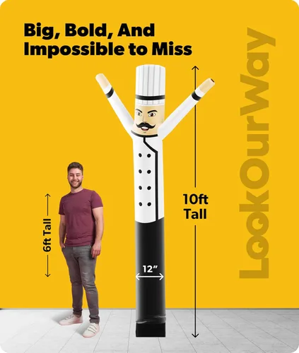 Miniatura 3 de LookOurWay Air Dancers - Accesorio inflable para hombre de tubo – Wacky Waving inflable para promoción de negocios – Ventilador no incluido Chef