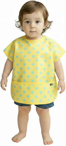 Miniatura 18 de Plie Short Sleeve Waterproof Bib for Toddlers – Easy Clean Feeding Apron for Mealtime, Daycare, Self-Feeding, Lightweight