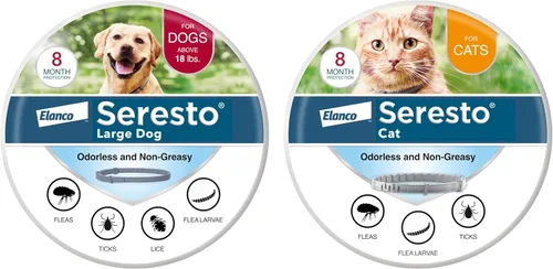 Seresto Perro grande para perros de más de 18 libras. y collares de tratamiento y prevención de pulgas y garrapatas de Seresto para gatos