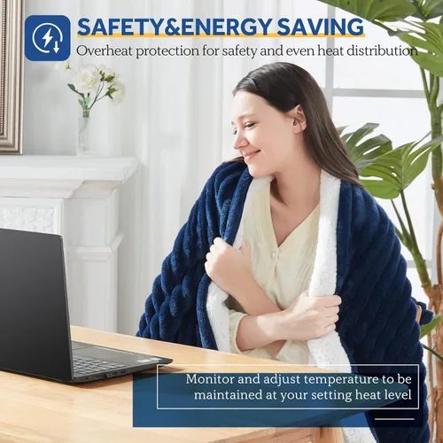 Miniatura 3 de Sealy - Manta eléctrica térmica con funda, manta térmica de 50 x 60 pulgadas, 6 niveles de calor y protección contra sobrecalentamiento con apagado
