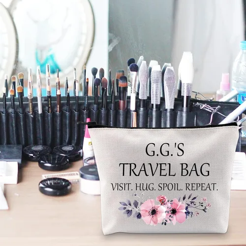 Miniatura 7 de POFULL Regalo GG para abuela, bolsa de viaje de G.G.'S, bolsa de viaje para visitar, abrazo, repetición, bolsa de cosméticos de viaje, regalo