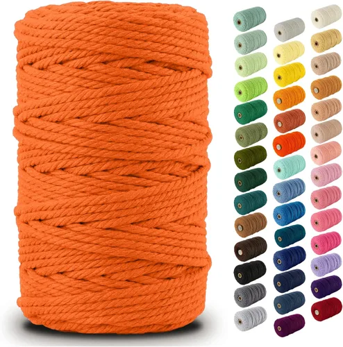 Miniatura 170 de Nook Theory - Cuerda de macramé de 3 mm, 220 yardas de cuerda de algodón, hilo de 4 mm y 5 mm, cuerda para manualidades, perfecta para colgantes