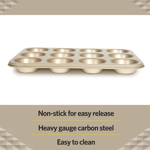 Miniatura 4 de Glad Mini Molde para Muffins Antiadherente - Molde de Metal Extra Resistente para Cupcakes con Pequeños Moldes para Hornear, Mini 12 Cavidades