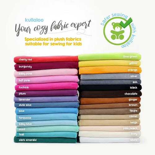 Miniatura 2 de kullaloo Tela de Felpa Tela Minky Blanca Sólida para Coser Material de Abrazo Súper Suave 39.5x29.5 pulgadas Peluches, Mantas de Bebé