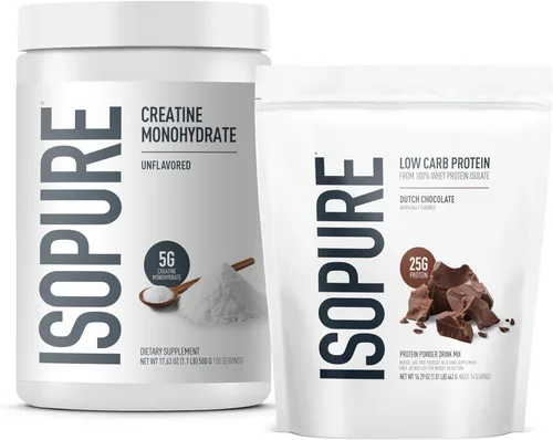 Miniatura 11 de Isopure Zero Carb 100% Proteína Pura de Suero Aislado en Polvo, Sin Lactosa, Sin Gluten, Con Vitaminas, Vainilla Cremosa, 25g de Proteína por