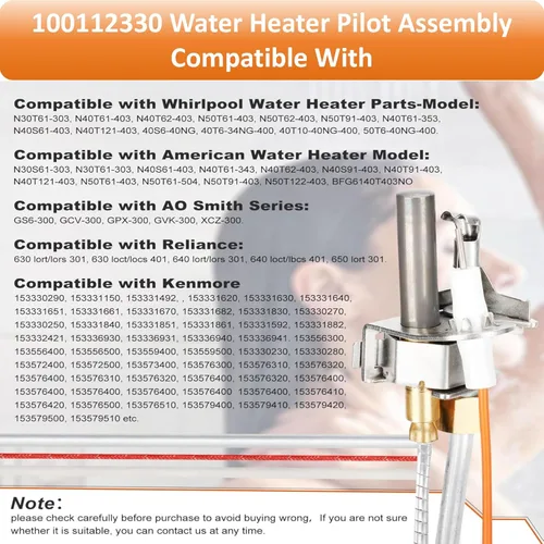 Miniatura 4 de Funcionamiento de Calentamiento a Largo Plazo 100112330 Conjunto de Piloto de Calentador de Agua de Gas Thermopile de Reliance Compatible