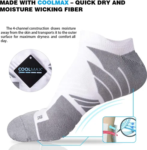 Miniatura 2 de Calcetines Coolmax deportivos antiampollas que absorben las ampollas, sin costuras, antiolor