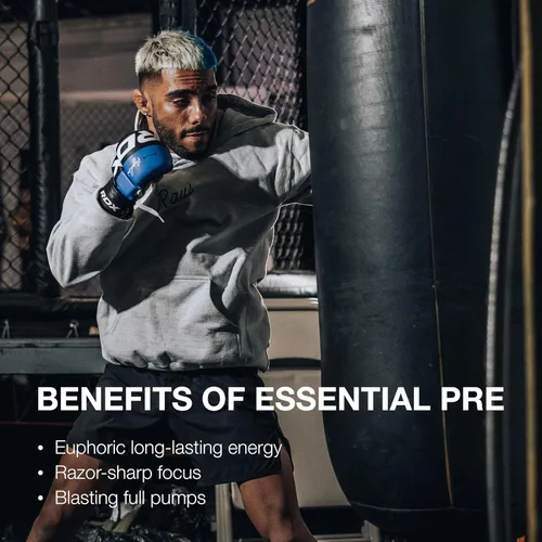 Miniatura 6 de RAW Essential - Polvo preentrenamiento (naranja) - Suplemento deportivo de Chris Bumstead para hombres y mujeres - Polvo energético preentrenamiento