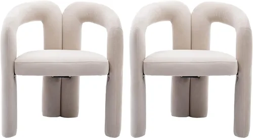 Modernas sillas de comedor de terciopelo tapizadas, con respaldo curvado, cómoda silla auxiliar para cocina, comedor, sala de estar