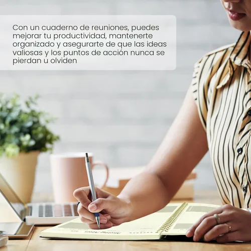 Miniatura 6 de Cuaderno de reuniones para organización del trabajo, cuaderno de trabajo con artículos de acción, agenda para tomar notas, 160 páginas