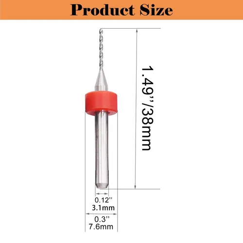 Miniatura 2 de Juego de 50 brocas micro para Dremel, brocas de carburo de tungsteno de acero de 0.3mm-1.2mm con flauta en espiral para PCB de circuito impreso