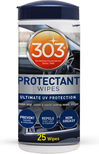 303 Products Toallitas protectoras para automóviles - Ayuda a prevenir la decoloración y el agrietamiento, repele el polvo, la pelusa y las manchas,