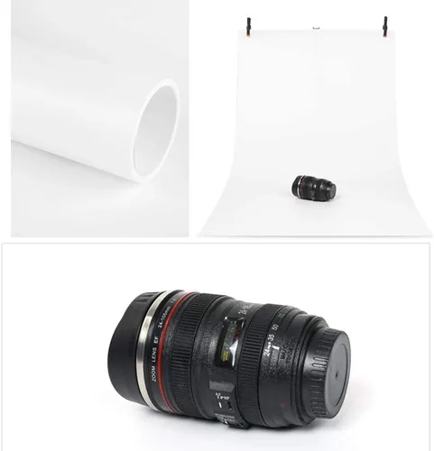 Miniatura 6 de Meking Telón de fondo de PVC para fotografía de 31x59 pulgadas (80x150 cm) Blanco mate y reflectante, telón de fondo de PVC para video de estudio