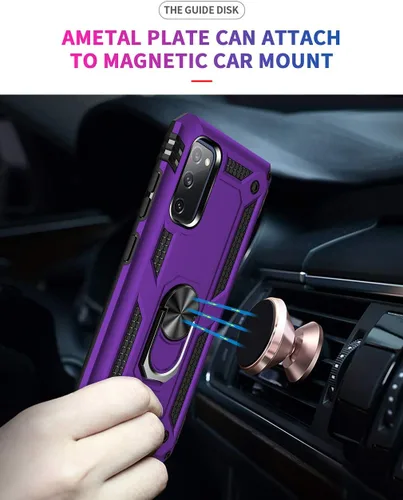 Miniatura 5 de Funda para Galaxy S20 FE con protector de pantalla HD, [grado militar] Soporte de coche híbrido PC duro TPU suave a prueba de golpes funda