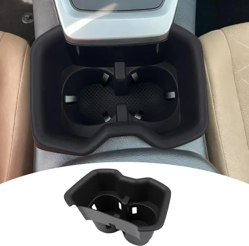Miniatura 14 de Organizador de portavasos compatible con accesorios Chevy Equinox 2018-2024, sin ruido, a prueba de agua y polvo, TPE inserto para consola