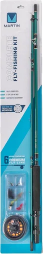 Miniatura 9 de Martin - Kit completo de pesca con mosca, caña de pescar con mosca de 3 piezas de 8 pies 5/6 de peso, carrete de control de borde tamaño 5/6