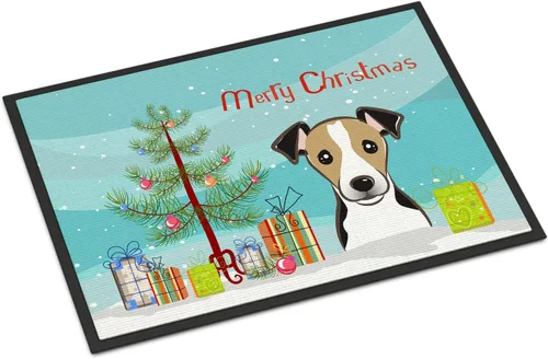 Miniatura 178 de Caroline's Treasures BB1616MAT - Tapete para puerta delantera de árbol de Navidad y sabueso afgano de 18 x 27 pulgadas, para interiores