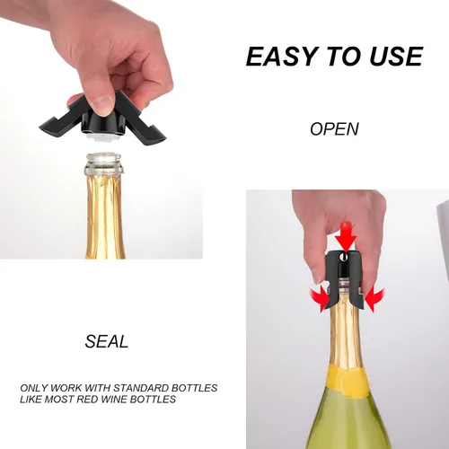 Miniatura 4 de OWO Tapones para botellas de champán de acero inoxidable, corcho de champán reutilizable y tapón ahorrador, Prosecco a prueba de fugas y tapón
