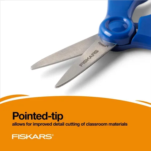 Miniatura 4 de Fiskars Tijeras de punta puntiaguda de 5 pulgadas para niños de 4 a 7 años - Tijeras para la escuela o manualidades - Suministros de regreso a