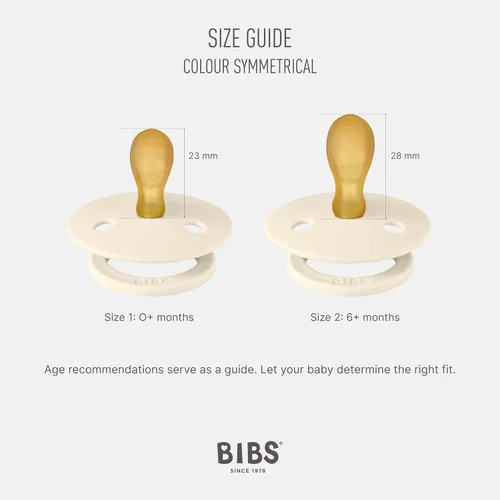 Miniatura 2 de BIBS Colour - Chupetes con pezón simétrico, goma natural para bebé, juego de 4 chupetes sin BPA, fabricados en Dinamarca, mezcla de rubor, talla 0 a