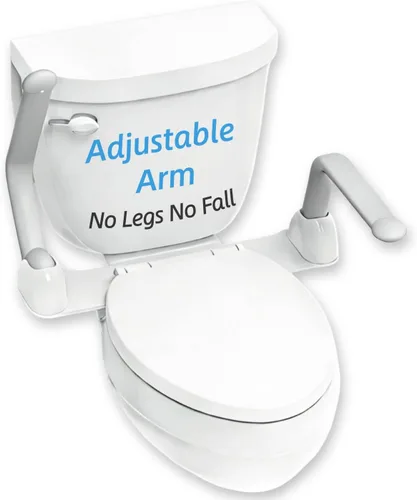Rieles de seguridad para inodoro para personas mayores, reposabrazos ajustables, ahorro de espacio, elegante y duradero, antideslizante y