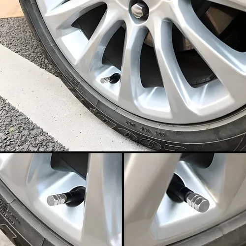Miniatura 4 de Tapón para válvula de neumático de automóvil, 12 fundas para válvulas de rueda, tapa de aire a prueba de fugas, accesorio hermético de aleación