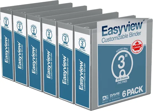 Miniatura 12 de Easyview - Carpetas prémium de 3 anillas con cubiertas transparentes y anillos redondos, carpetas para la escuela u oficina, 1 pulgada, paquete
