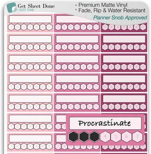 Adhesivo Planificador Rastreador de Hábitos 30 Adhesivos por Hoja - Seguimiento de Metas de Salud Planificación Productividad - Bujo Vertical -