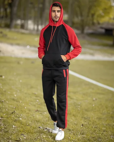 Miniatura 7 de AoShuang Conjunto deportivo de 2 piezas para hombre, sudadera casual con capucha para hombre, atlético, deportivo, manga larga, conjunto de traje