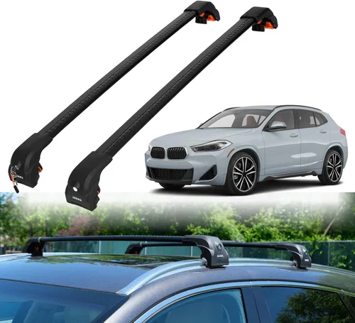 Miniatura 13 de ERKUL Barras transversales de techo para BMW X1 F48 2016-2022 Barras transversales de aluminio con cerradura antirrobo para el techo Compatible