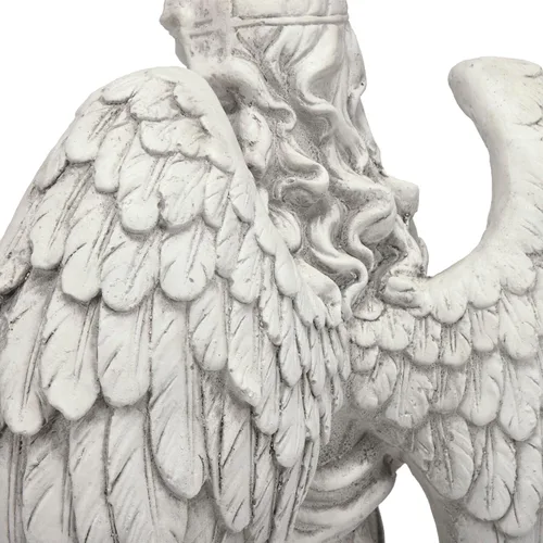 Miniatura 12 de Alpine Corporation 79 cm de alto Estatua de ángel para interior/exterior Arte de jardín Decoración, gris claro 31 pulgadas de alto - Ángel gris claro