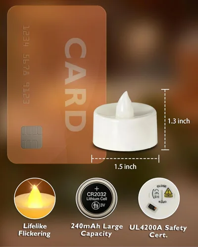 Miniatura 2 de Homemory Paquete de 24 velas LED sin llama que funcionan con pilas, velas eléctricas falsas de más de 200 horas para votivo, Halloween, Ofrenda
