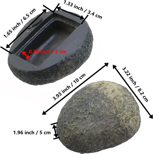 Miniatura 2 de KUMGROT Oculta una llave falsa para decoración exterior, soporte seguro para ocultar llaves fuera de piedra falsa para jardín al aire libre