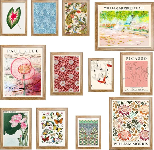 Miniatura 11 de MAZUKO 15 piezas de decoración de pared boho – Arte de pared moderno de mediados de siglo, pósteres boho, pósteres para la estética