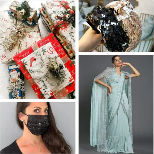 Miniatura 5 de Cinta elástica de lentejuelas de 1.6 pulgadas de ancho, ribete de lentejuelas metálicas negras, encaje elástico de 5 yardas para coser ropa, Plata