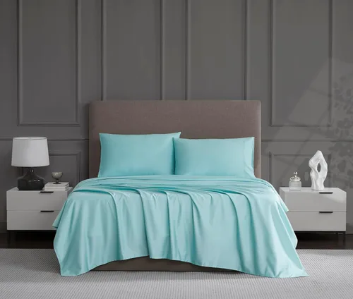 Miniatura 9 de Linen Closet Juego de sábanas de 1200 hilos mezcla de algodón tamaño King de 4 piezas, ultra suave sedoso satén, absorbente de humedad, resistente a