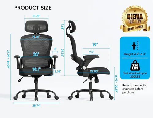 Miniatura 2 de TRALT Silla de oficina – Silla de oficina ergonómica con soporte para el respaldo, silla de computadora – Silla de escritorio de oficina en casa