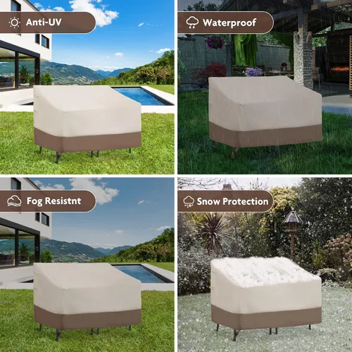Miniatura 7 de HERA'S PALACE Funda impermeable para banco de exteriores, funda de sofá resistente 600D, resistente al viento y anti-UV, fundas para muebles